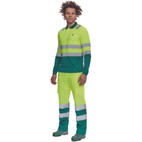 LEON HV polokošeľa dl. rukáv žltá/zelená