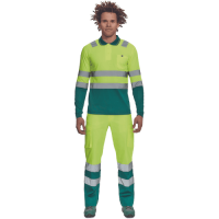 LEON HV polokošeľa dl. rukáv žltá/zelená