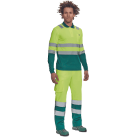 LEON HV polokošeľa dl. rukáv žltá/zelená