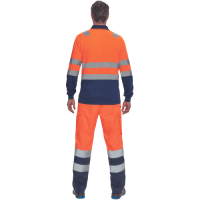 LEON HV poloshirt long sl.orange/navy