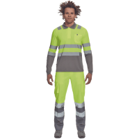 LEON HV polokošeľa dl.rukáv žltá/sivá