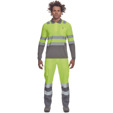 LEON HV polokošeľa dl.rukáv žltá/sivá