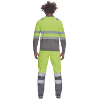 LEON HV polokošeľa dl.rukáv žltá/sivá