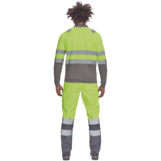 LEON HV polokošeľa dl.rukáv žltá/sivá