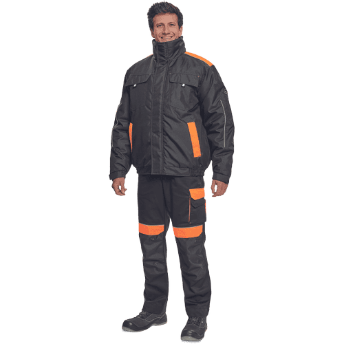 MAX VIVO pilot bunda čierna/oranžová