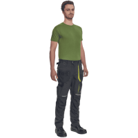 SHELDON nohavice antracitovo/žlté