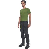 SHELDON nohavice antracitovo/žlté