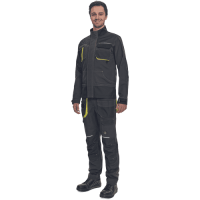 SHELDON nohavice antracitovo/žlté