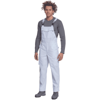 TELDE nohavice s náprsen. biele