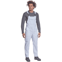 TELDE nohavice s náprsen. biele