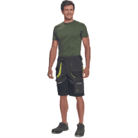 SHELDON shorts anthracite/yellow