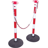 JSP HDE100-stĺpik reťazov. červená/biela