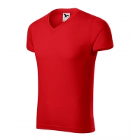 T-shirt men’s Slim Fit V-neck 146 red