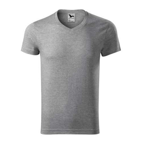 T-shirt men’s Slim Fit V-neck 146 dark gray melange