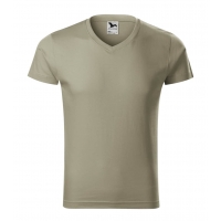T-shirt men’s Slim Fit V-neck 146 light khaki