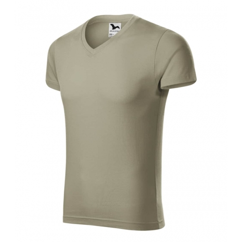 T-shirt men’s Slim Fit V-neck 146 light khaki