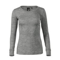 T-shirt women’s Merino Rise LS 160 dark gray melange