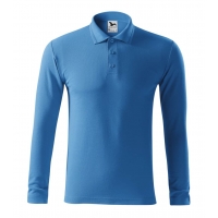 Polo Shirt men’s Pique Polo LS 221 azure blue