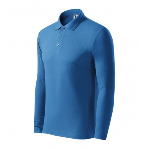 Polo Shirt men’s Pique Polo LS 221 azure blue