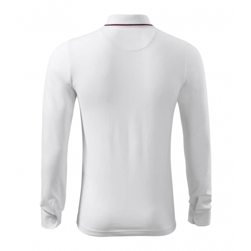 Polo Shirt men’s Contrast Stripe LS 258 white