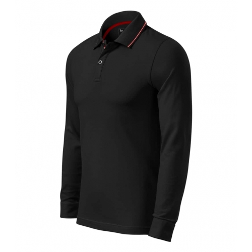 Polo Shirt men’s Contrast Stripe LS 258 black