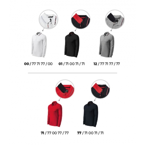 Polo Shirt men’s Contrast Stripe LS 258 black