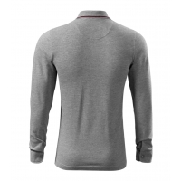 Polo Shirt men’s Contrast Stripe LS 258 dark gray melange