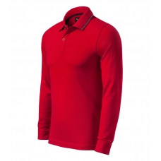 Polo Shirt men’s Contrast Stripe LS 258 formula red