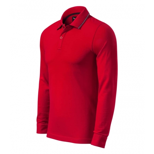 Polo Shirt men’s Contrast Stripe LS 258 formula red