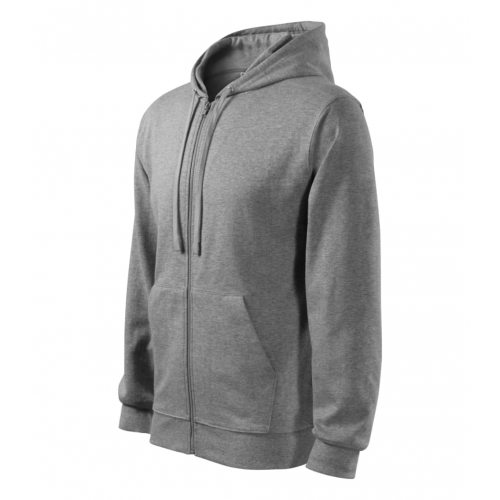 Sweatshirt men’s Trendy Zipper 410 dark gray melange