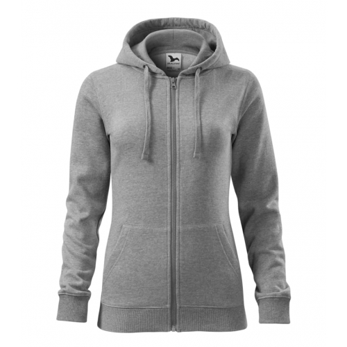 Sweatshirt women’s Trendy Zipper 411 dark gray melange