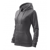Sweatshirt women’s Trendy Zipper 411 steel gray