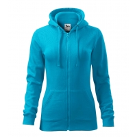 Sweatshirt women’s Trendy Zipper 411 blue atoll