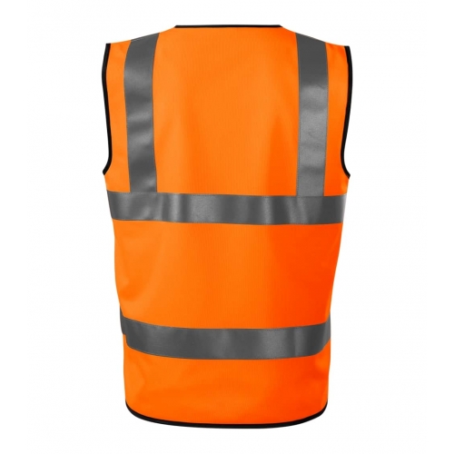 Bezpečnostná vesta unisex 9V3 fluorescenčná oranžová