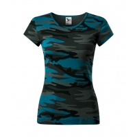 T-shirt women’s Camo Pure C22 camouflage petrol