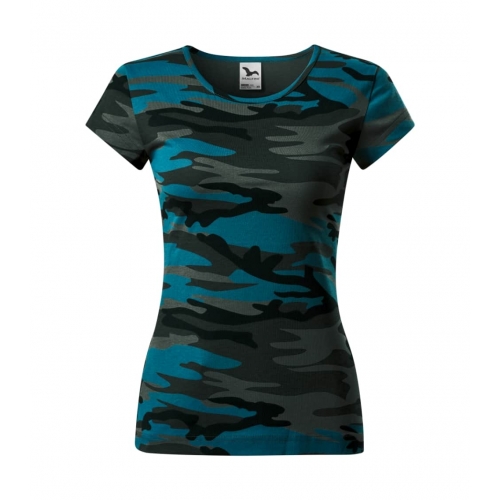T-shirt women’s Camo Pure C22 camouflage petrol
