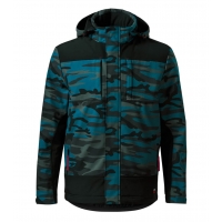 Winter softshell jacket men’s Vertex Camo W56 camouflage petrol