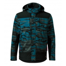Winter softshell jacket men’s Vertex Camo W56 camouflage petrol