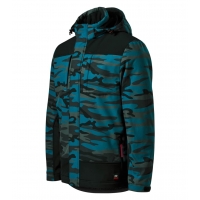 Winter softshell jacket men’s Vertex Camo W56 camouflage petrol