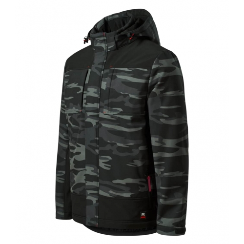 Winter softshell jacket men’s Vertex Camo W56 camouflage dark gray