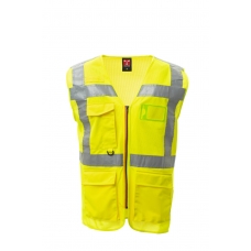 Vest EXTRA MESH BREATHABLE MESH FABRIC FLUORESCENT YELLOW