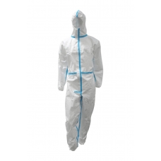 SPFH001 PROTECTIVE OVERALL TYPE 4-B/5-B/6-B WHITE/LIGHT BLUE