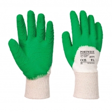 Latex Open Back Crinkle Glove White/Green