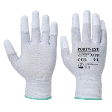 Antistatic PU Fingertip Glove Grey