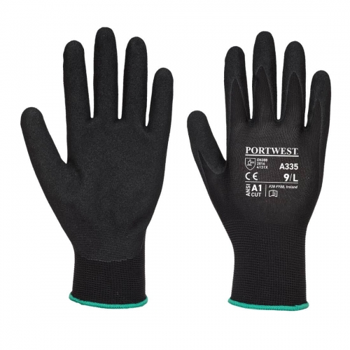 Dermi-Grip NPR15 Nitrile Sandy Glove Black