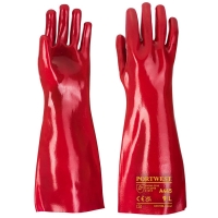 PVC manžetové rukavice, červené