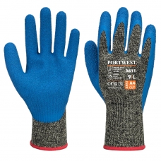 Aramid HR Cut Latexové rukavice čierno/modré