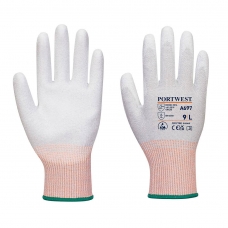 LR13 ESD PU protiporezové rukavice  (12ks) sivé/biele