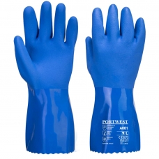 Modré PVC Chemické rukavice modré