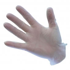 Pudrované vinylové rukavice na jedno použitie (100ks) číre